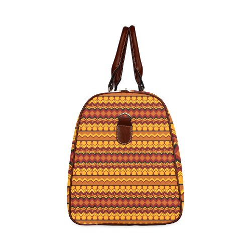 Gold Tribal Pattern Waterproof Travel Bag/Small (Model 1639)