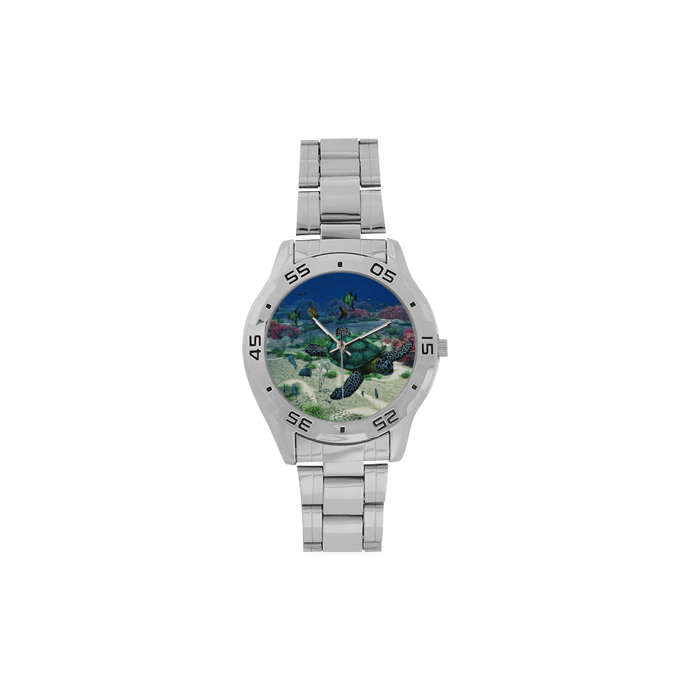 Sea Turtle Men's Stainless Steel Analog Watch(Model 108)