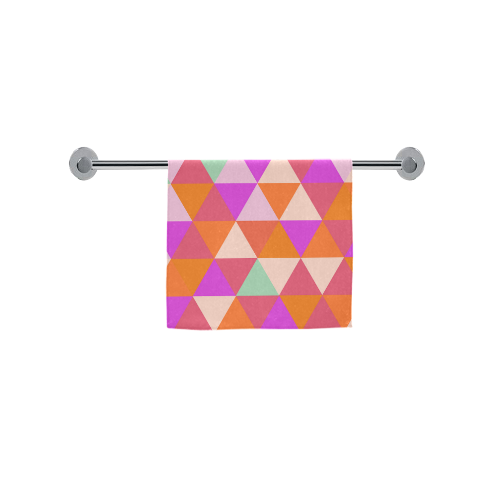 Orange Geometric Triangle Pattern Custom Towel 16"x28"