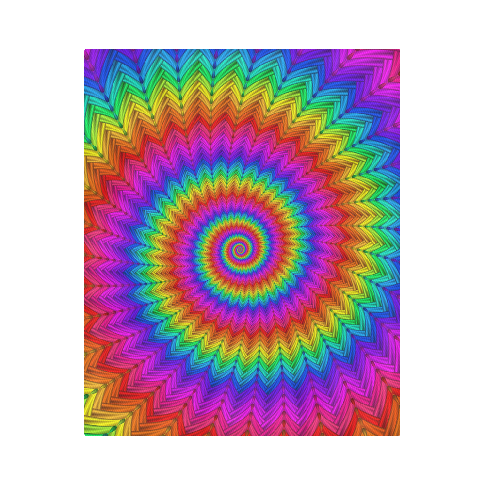 Psychedelic Rainbow Spiral Duvet Cover 86"x70" ( All-over-print)