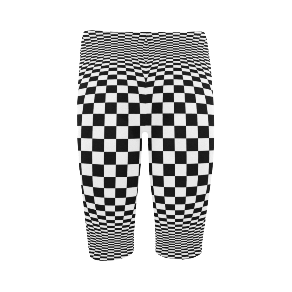 Optical Illusion Checkers Chequers Hestia Cropped Leggings (Model L03)
