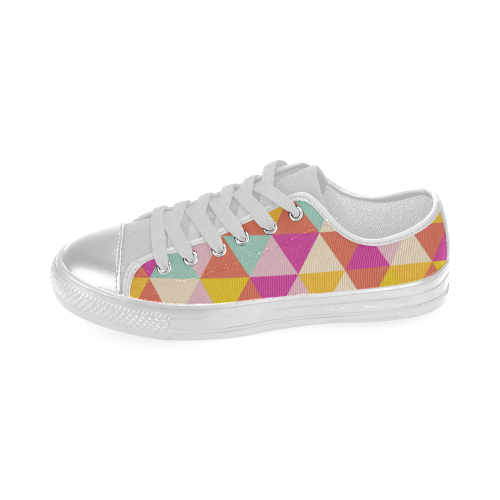 Yellow Geometric Triangle Pattern Women's Classic Canvas Shoes (Model 018)