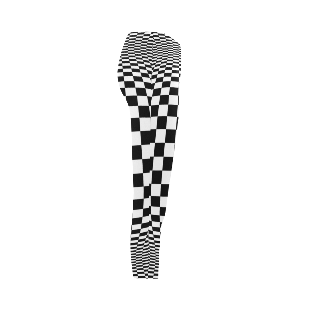 Optical Illusion Checkers Chequers Capri Legging (Model L02)