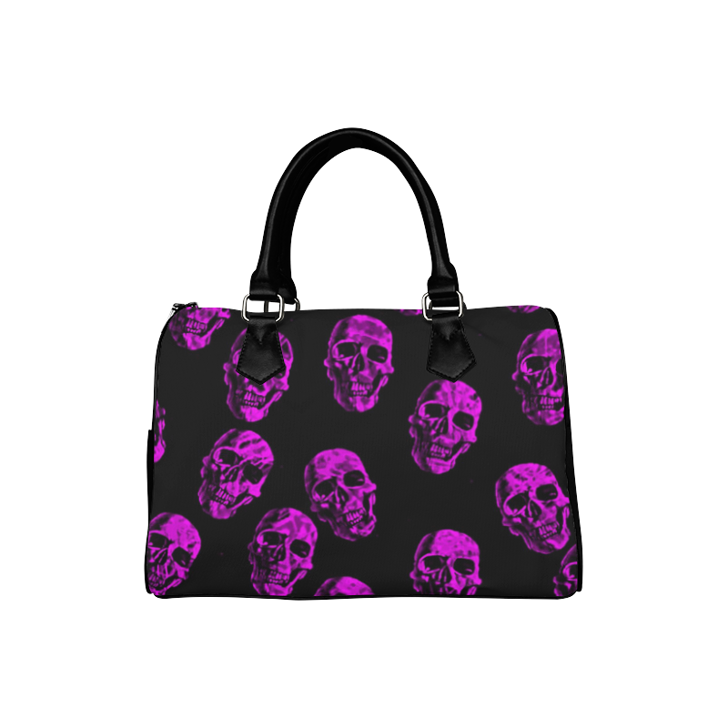 purple skulls Boston Handbag (Model 1621)