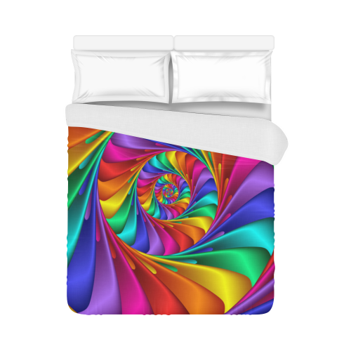 Psychedelic Rainbow Spiral Duvet Cover 86"x70" ( All-over-print)