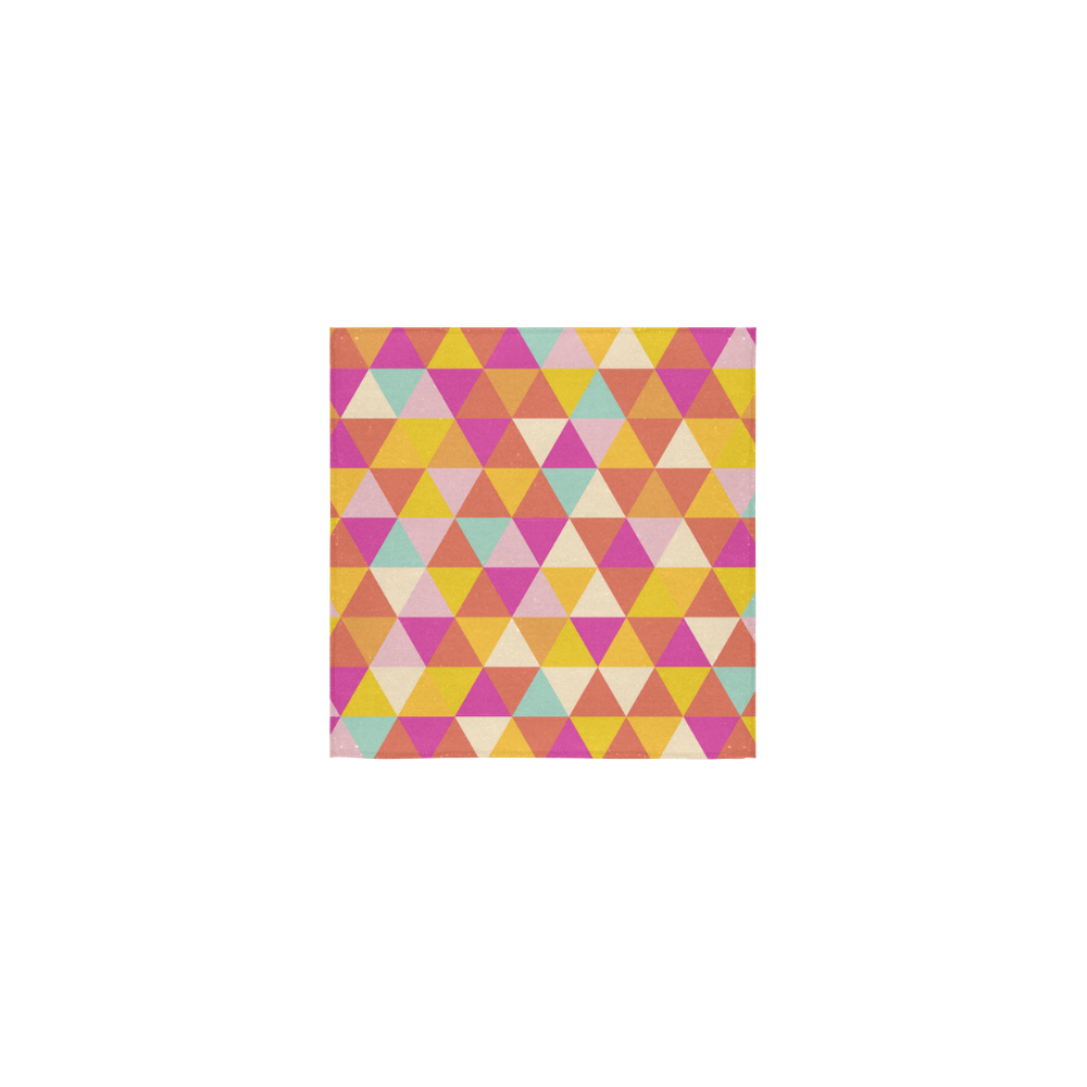 Yellow Geometric Triangle Pattern Square Towel 13“x13”