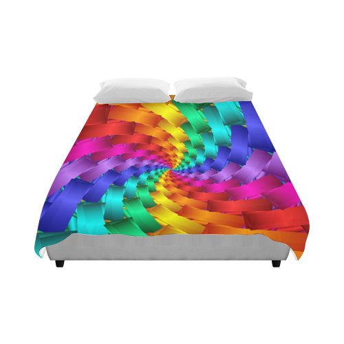 Psychedlelic Rainbow Spiral Duvet Cover 86"x70" ( All-over-print)