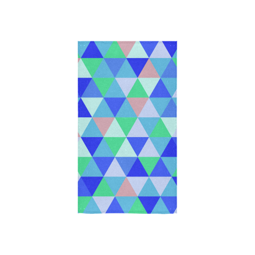 Blue Geometric Triangle Pattern Custom Towel 16"x28"