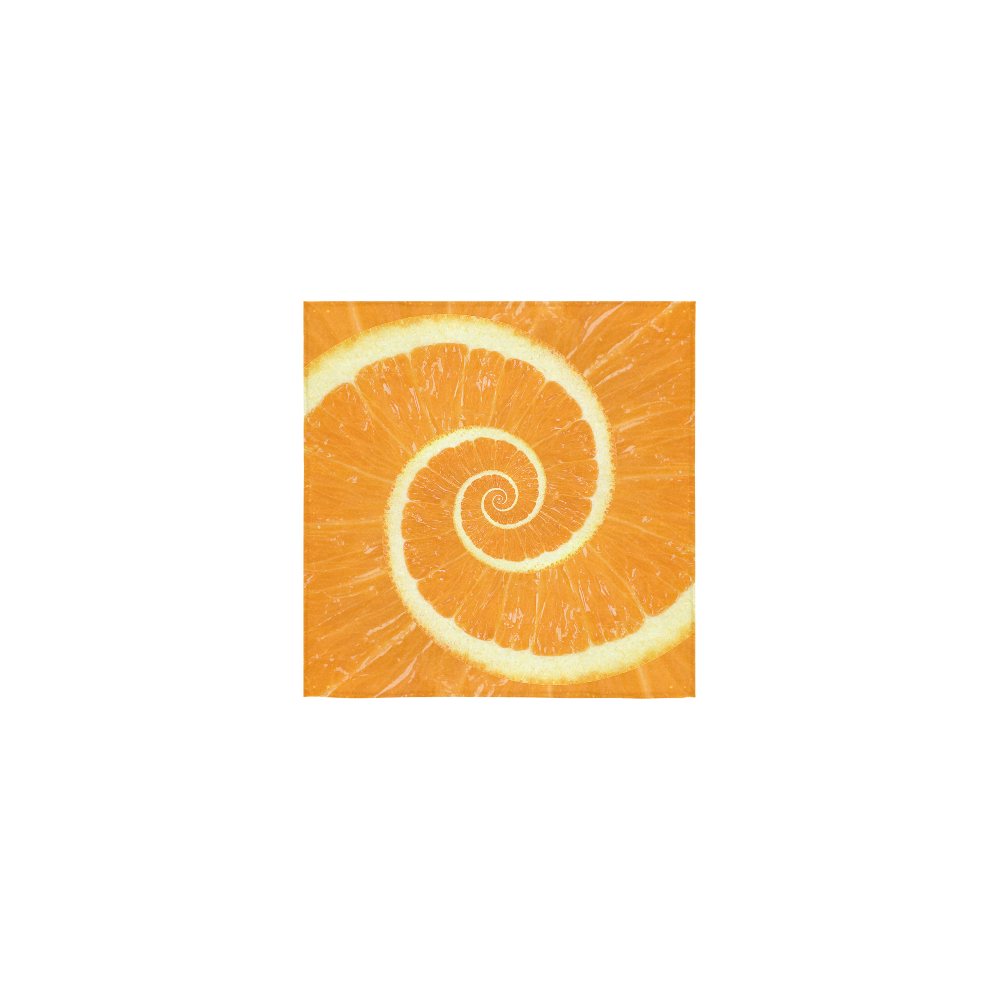 Citrus Orange Spiral Droste Square Towel 13“x13”