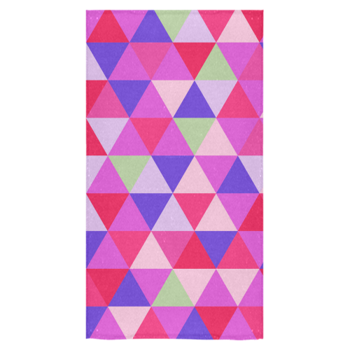 Pink Geometric Triangle Pattern Bath Towel 30"x56"