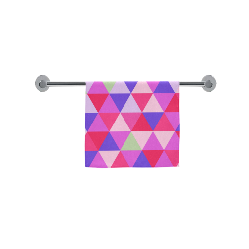 Pink Geometric Triangle Pattern Custom Towel 16"x28"