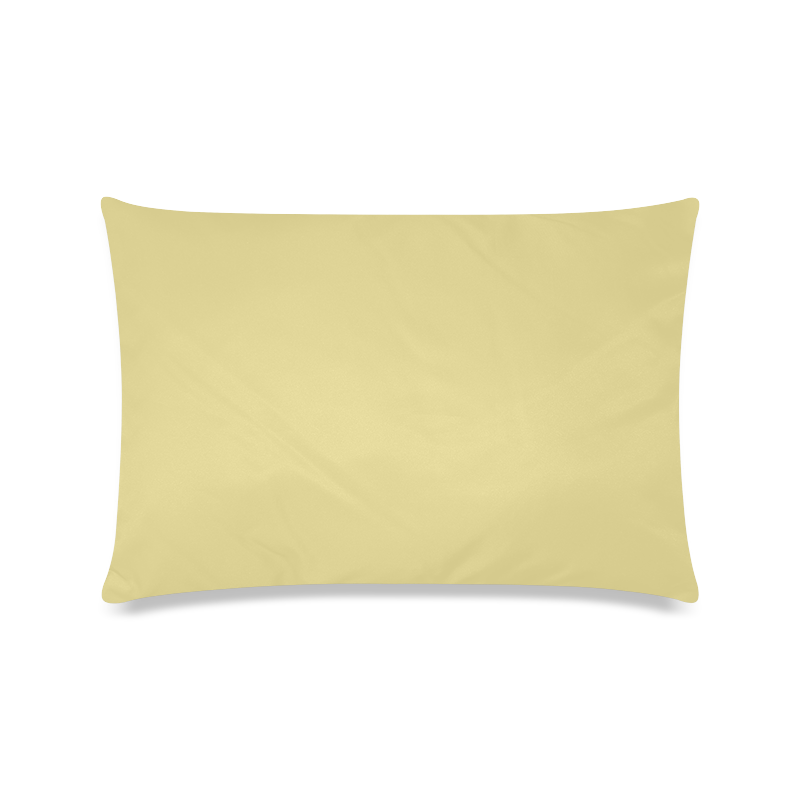 Custard Color Accent Custom Zippered Pillow Case 16"x24"(Twin Sides)