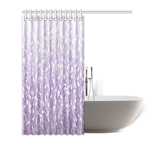 purple ombre feathers pattern white Shower Curtain 72"x72"