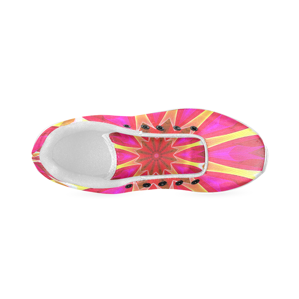 Cherry Daffodil Abstract Modern Pink Flowers Zen Women’s Running Shoes (Model 020)
