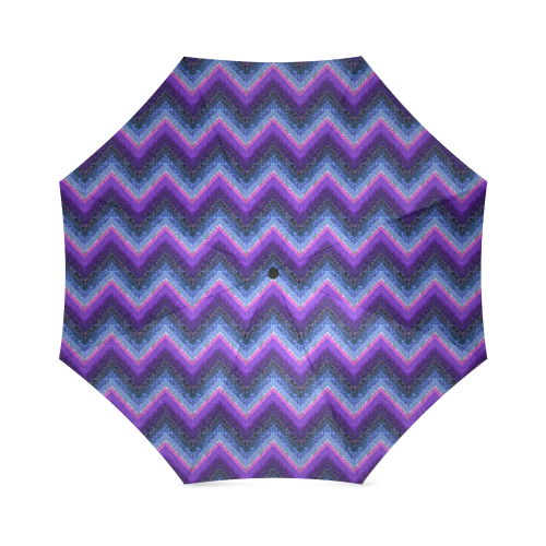 Purple Marble Chevrons Foldable Umbrella (Model U01)