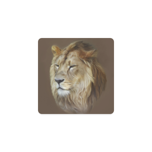 A magnificent painting Lion portrait Square Coaster
