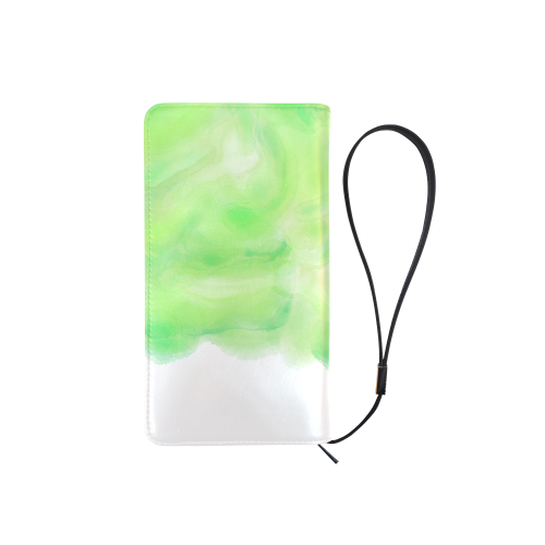 bright green watercolor abstract art Men's Clutch Purse （Model 1638）