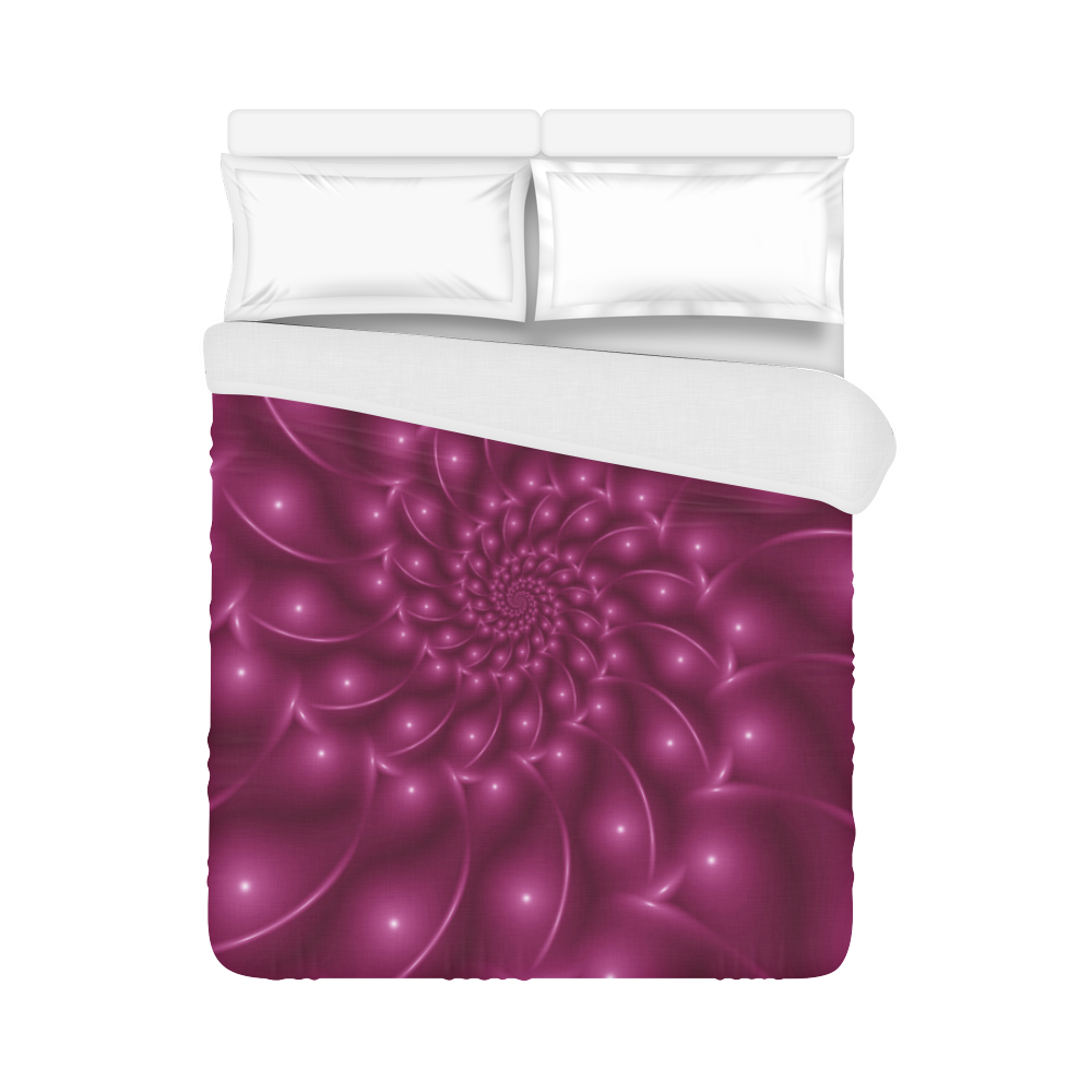 Glossy Grape Pink Spiral Duvet Cover 86"x70" ( All-over-print)
