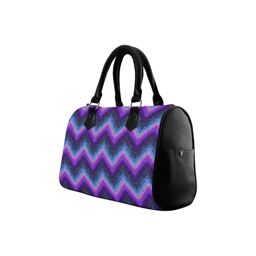 Purple Marble Chevrons Boston Handbag (Model 1621)