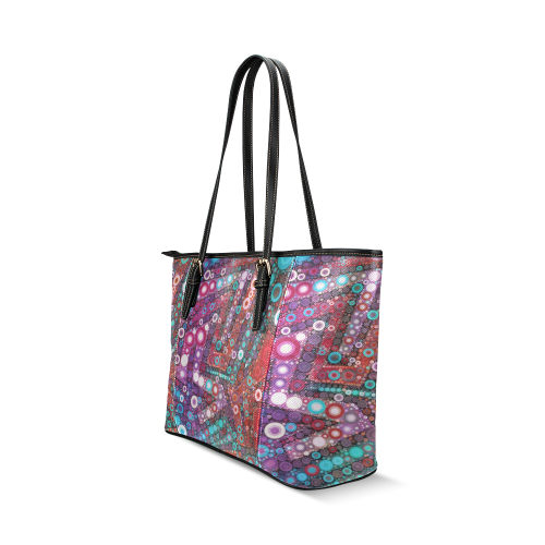 Bubble Maddness Leather Tote Bag/Small (Model 1640)