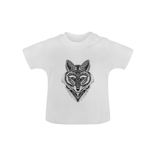 Foxy Wolf ornate animal drawing Baby Classic T-Shirt (Model T30)