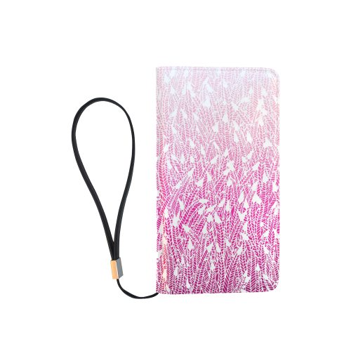 pink ombre feathers pattern white Men's Clutch Purse （Model 1638）