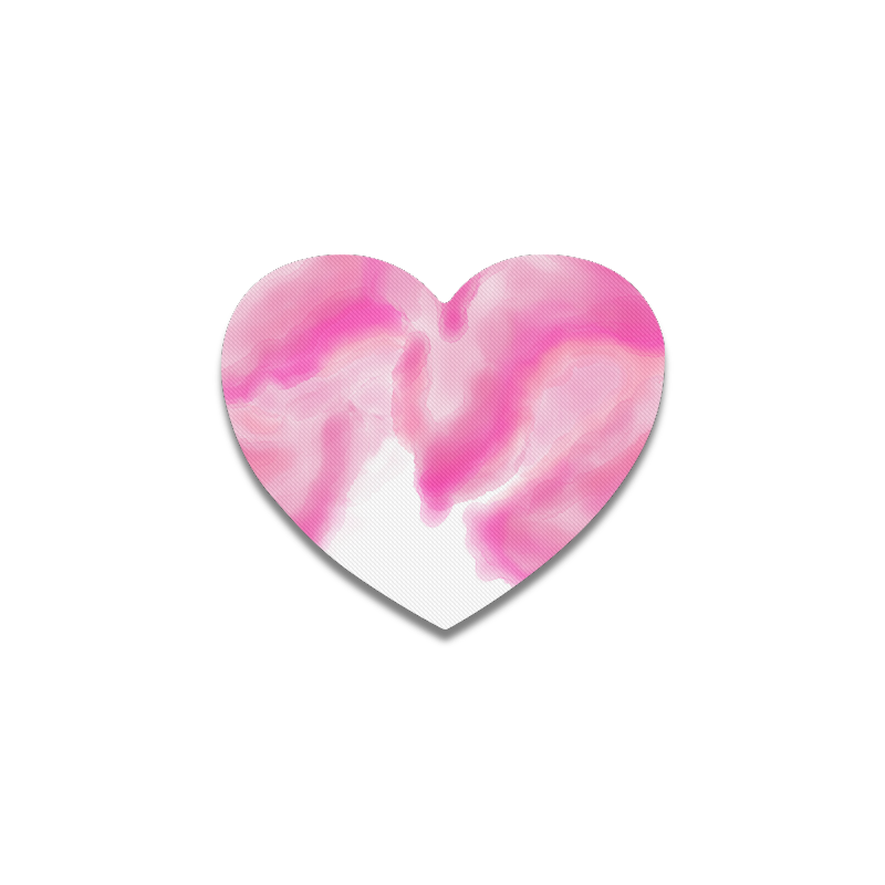 pink watercolor abstract art Heart Coaster