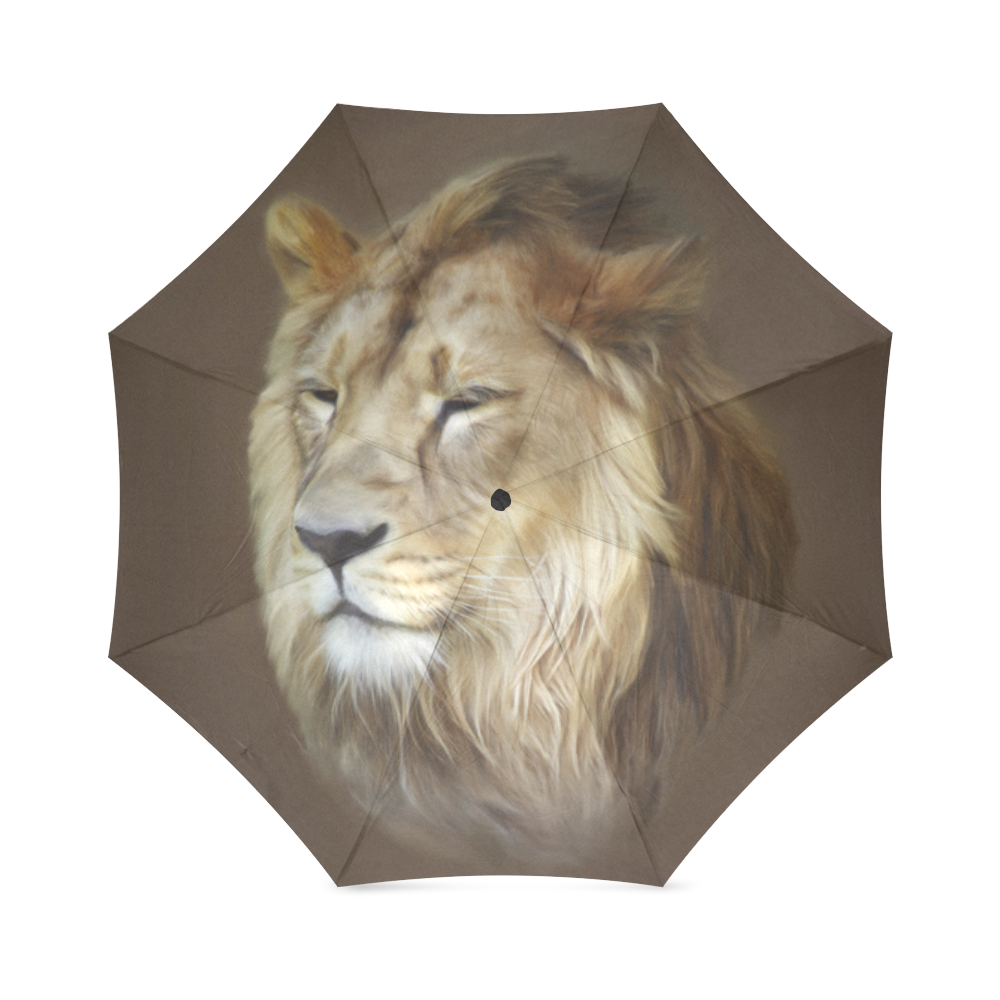 A magnificent painting Lion portrait Foldable Umbrella (Model U01)