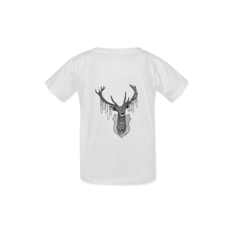 Ornate Deer head drawing - pattern art Kid's  Classic T-shirt (Model T22)
