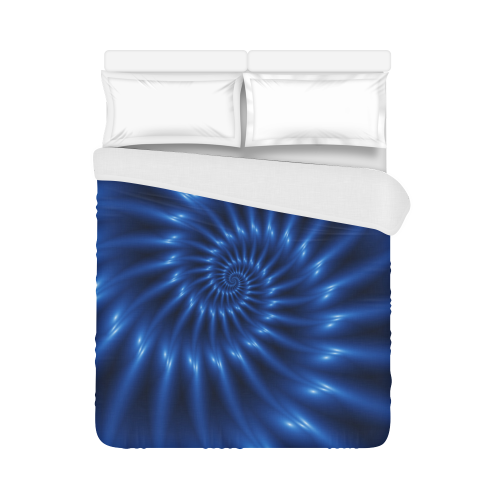 Glossy Blue Spiral Duvet Cover 86"x70" ( All-over-print)