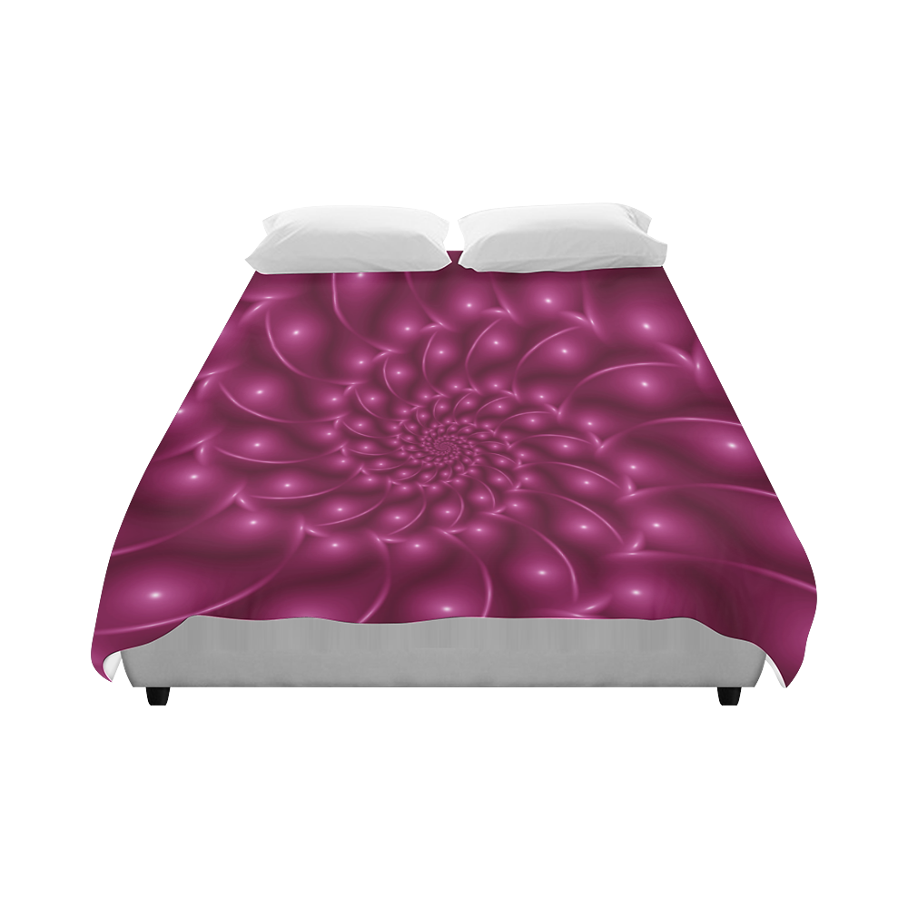 Glossy Grape Pink Spiral Duvet Cover 86"x70" ( All-over-print)