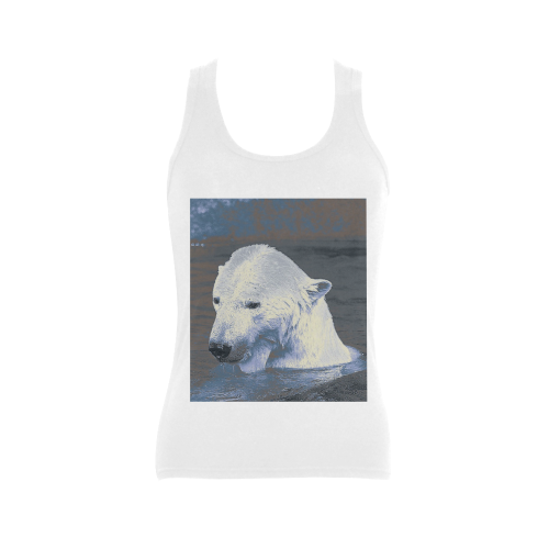 Swimming polar Baer Women's Shoulder-Free Tank Top (Model T35)