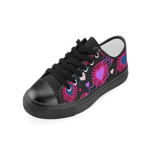 Punk Rock Hearts Women's Classic Canvas Shoes (Model 018)