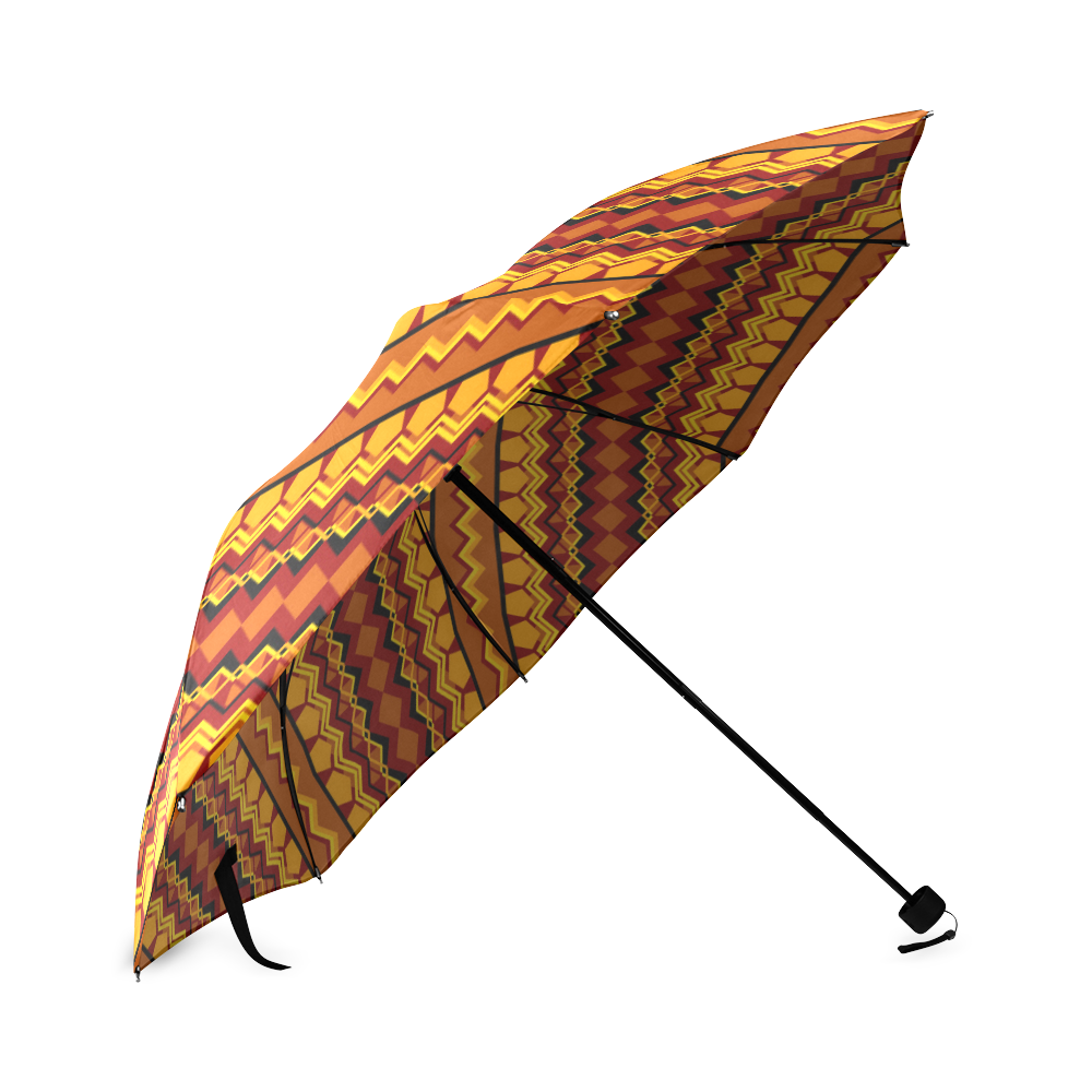 Gold Tribal Pattern Foldable Umbrella (Model U01)