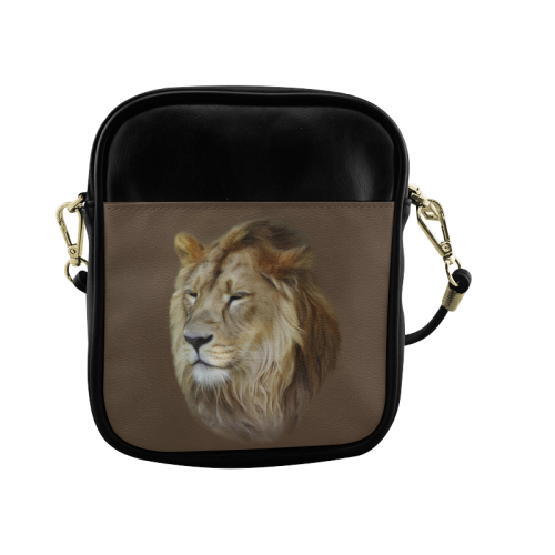 A magnificent painting Lion portrait Sling Bag (Model 1627)