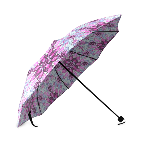 Pink Floral Pattern Foldable Umbrella (Model U01)