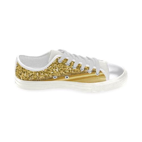 Golden Faux Glitter Women's Classic Canvas Shoes (Model 018)