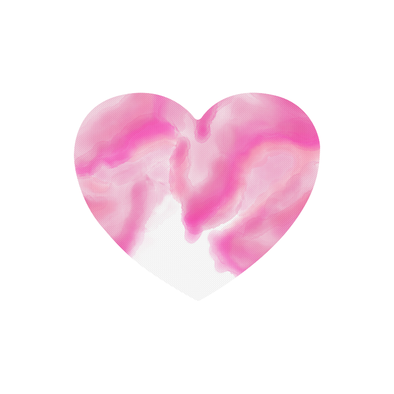 pink watercolor abstract art Heart-shaped Mousepad