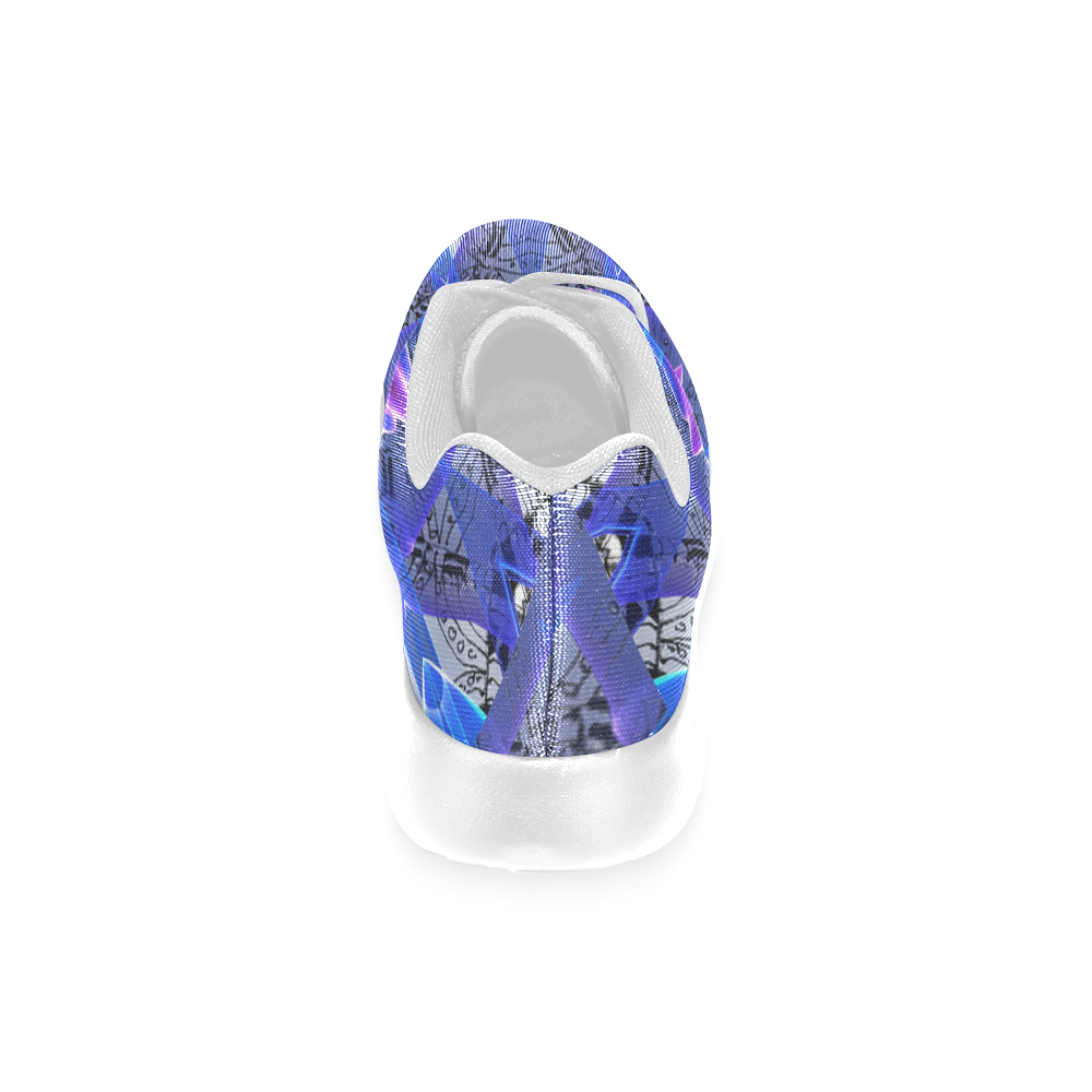 Blue Ice Merry Aqua Violet Foliage Flowers Zen Women’s Running Shoes (Model 020)