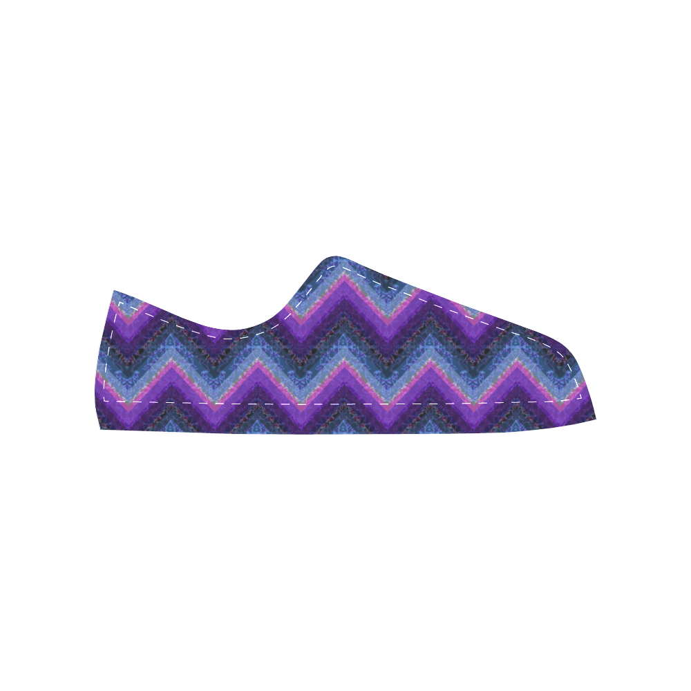 Purple Marble Chevrons Women's Classic Canvas Shoes (Model 018)