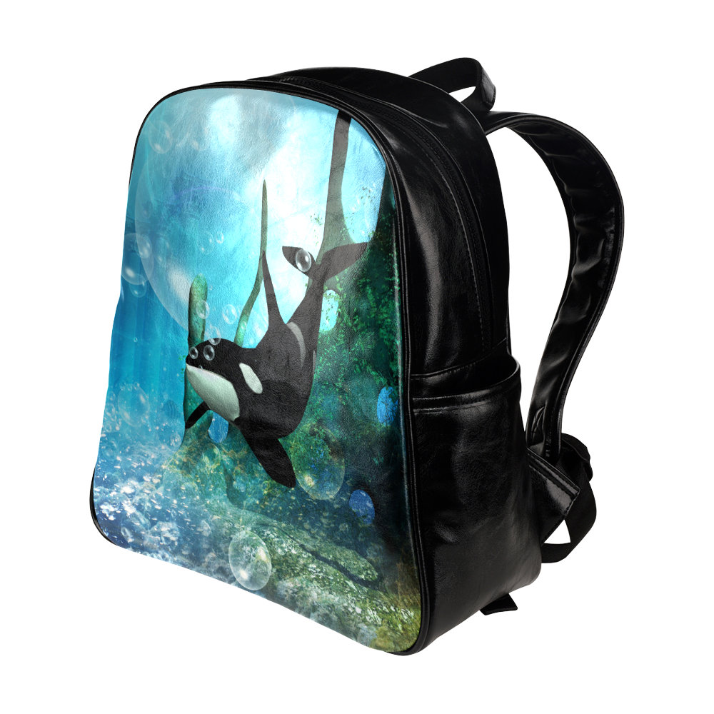 Wonderful orca Multi-Pockets Backpack (Model 1636)