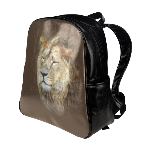 A magnificent painting Lion portrait Multi-Pockets Backpack (Model 1636)