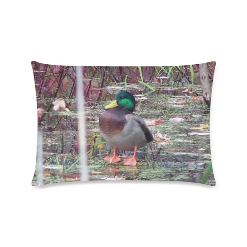 Mallard Drake Custom Rectangle Pillow Case 16"x24" (one side)