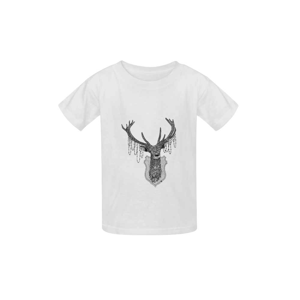 Ornate Deer head drawing - pattern art Kid's  Classic T-shirt (Model T22)