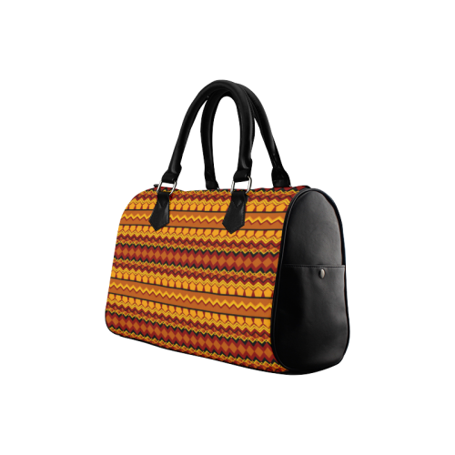 Gold Tribal Pattern Boston Handbag (Model 1621)