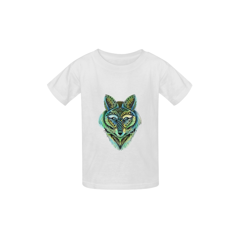 water color ornate foxy wolf head ornate drawing Kid's  Classic T-shirt (Model T22)
