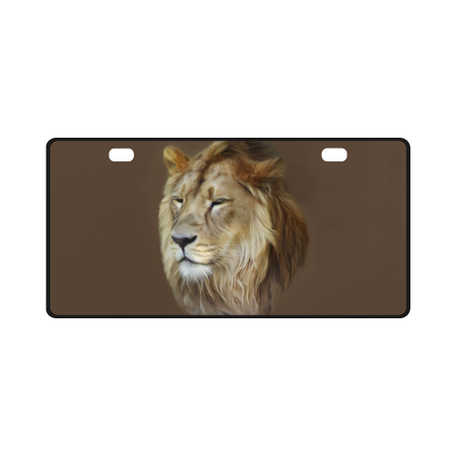 A magnificent painting Lion portrait License Plate