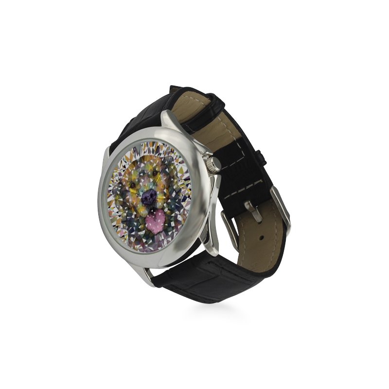 rainbow dog Women's Classic Leather Strap Watch(Model 203)