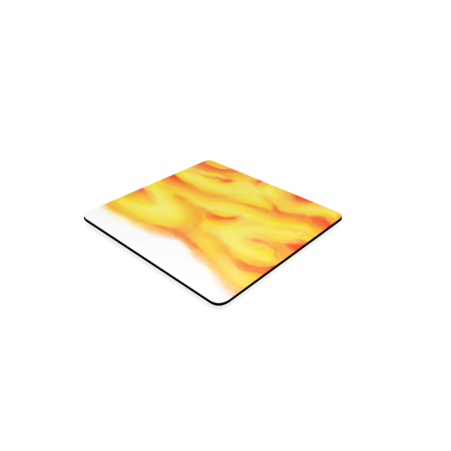 yellow orange red water color abstract art Square Coaster