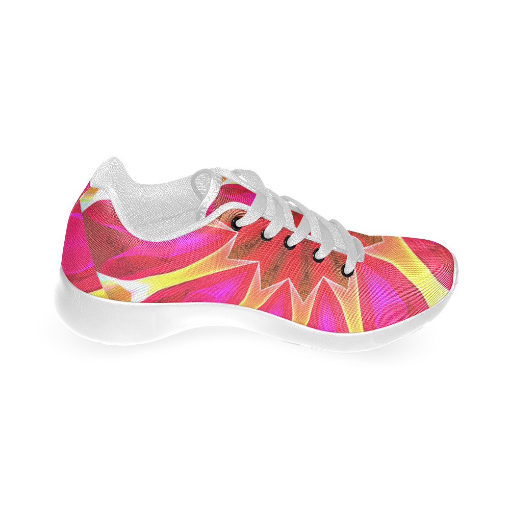 Cherry Daffodil Abstract Modern Pink Flowers Zen Women’s Running Shoes (Model 020)